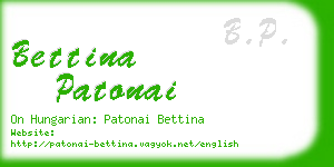 bettina patonai business card